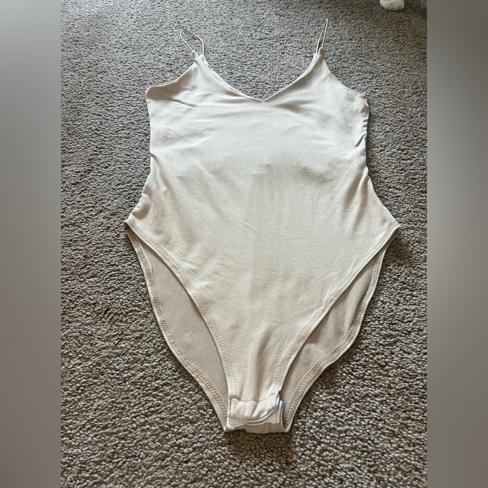 Nude Tan  Beige Tank Bodysuit Gaze XS/S
